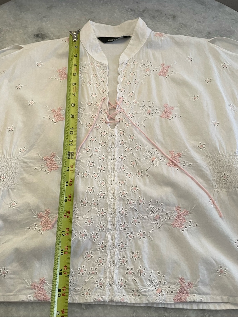 Express Embroidered Eyelet Top - Picture 9 of 10